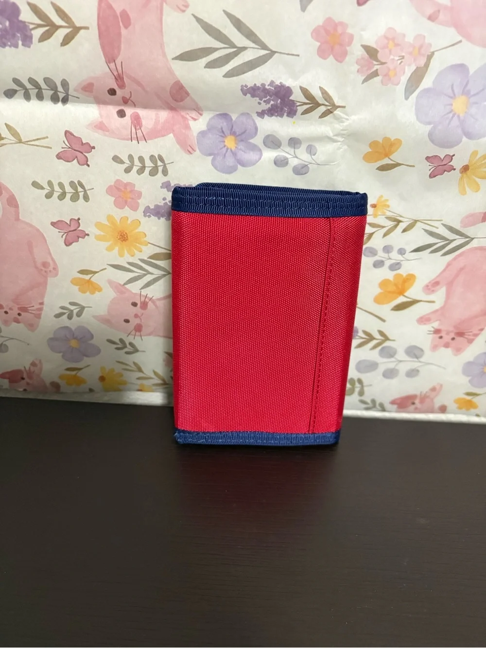 Vineyard Vines For Target Red and Navy Trifold Velcro Wallet with Whale Logo. PO